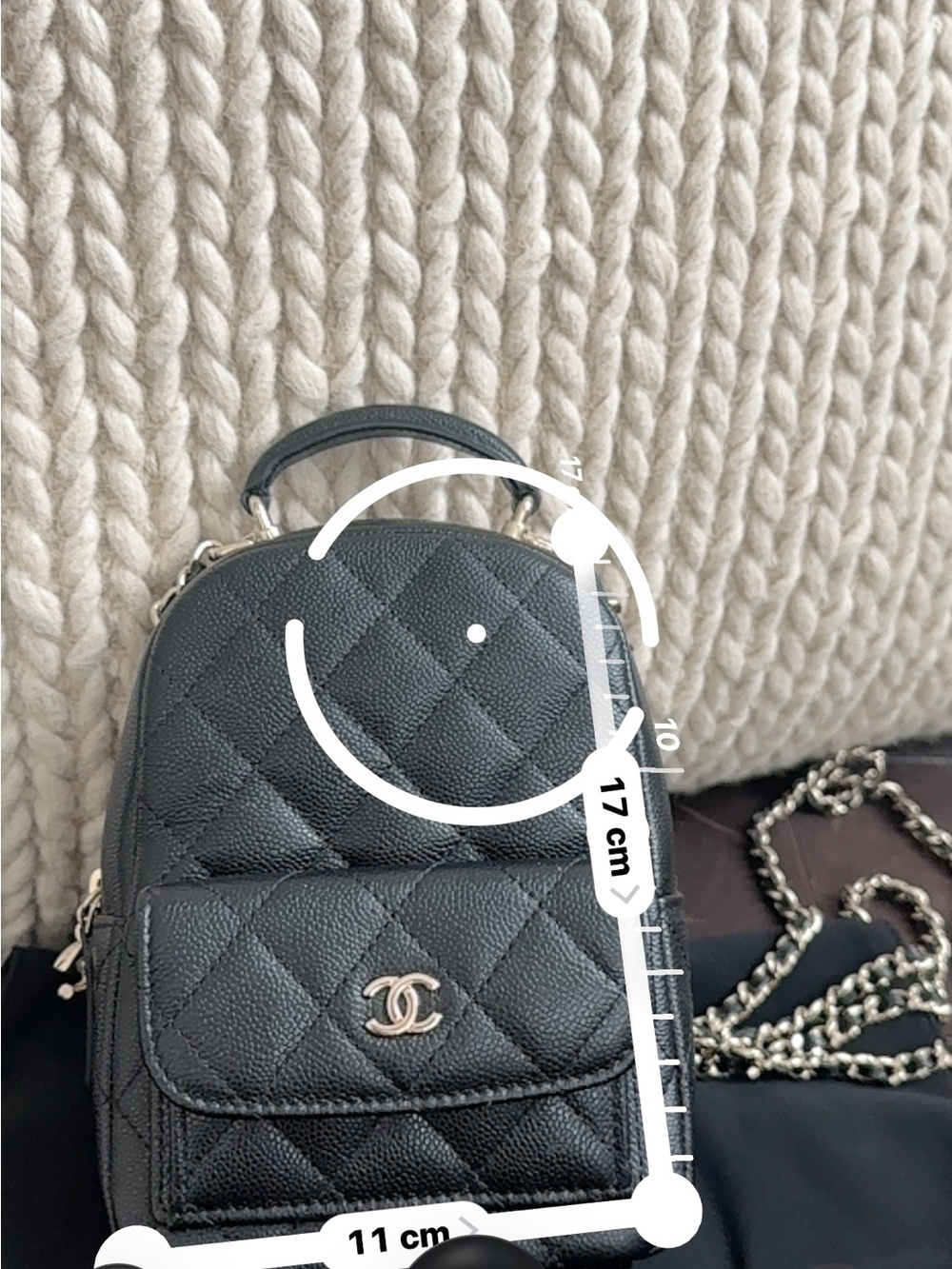 Chanel Black Quilted Caviar Leather Mini Backpack with Gold Chain - Picture 2 of 10